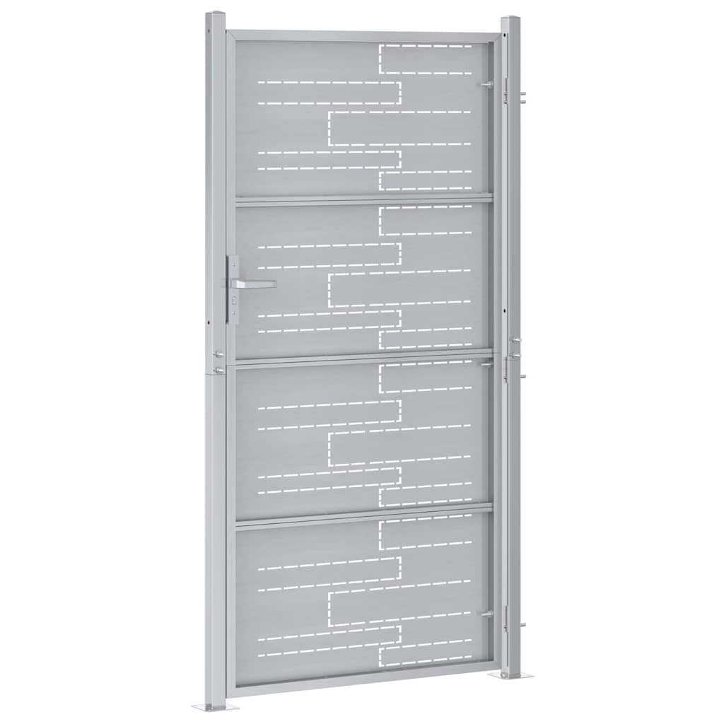 Garden Gate 85 x 196 cm Stainless Steel Silver Lockable