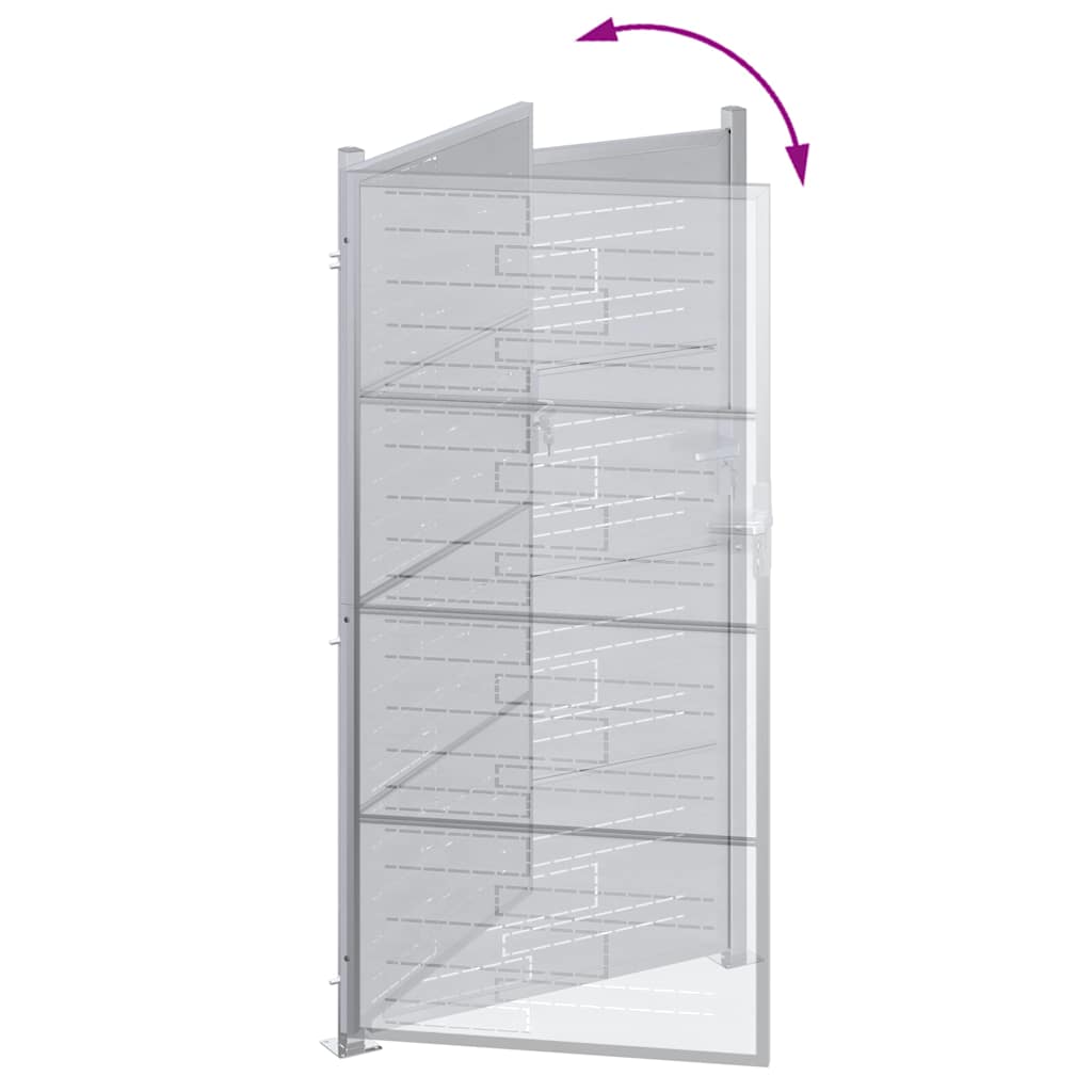 Garden Gate 85 x 196 cm Stainless Steel Silver Lockable