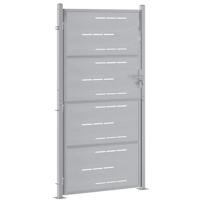 Garden Gate with Lock Silver 85 x 196 cm Stainless Steel