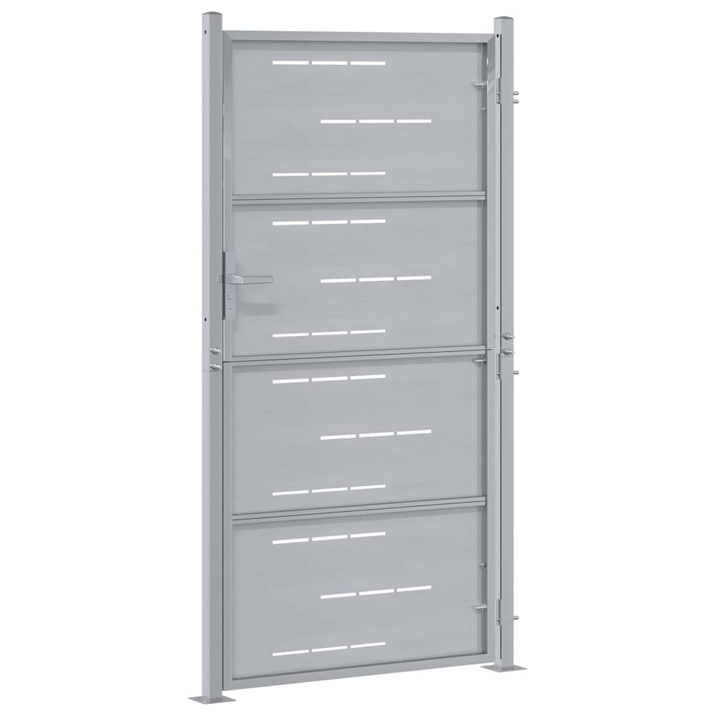 Garden Gate with Lock Silver 85 x 196 cm Stainless Steel
