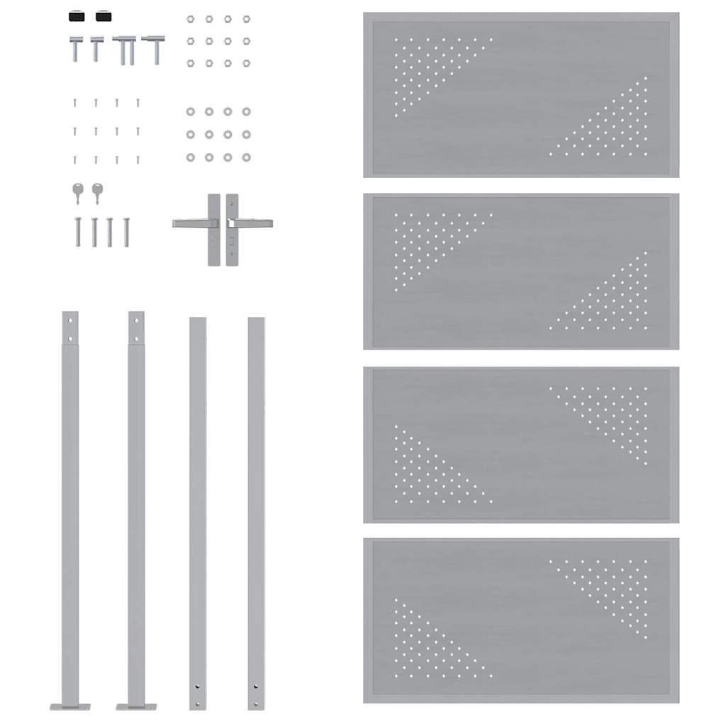 Garden Gate with Lock Silver 96 x 200 cm Stainless Steel
