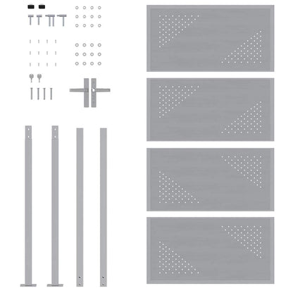 Garden Gate with Lock Silver 96 x 200 cm Stainless Steel