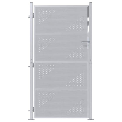 Garden Gate with Lock Silver 96 x 200 cm Stainless Steel