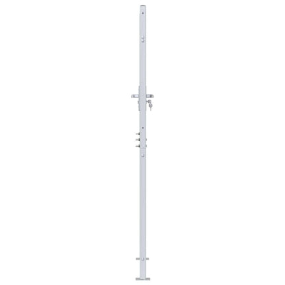 Garden Gate with Lock Silver 96 x 200 cm Stainless Steel