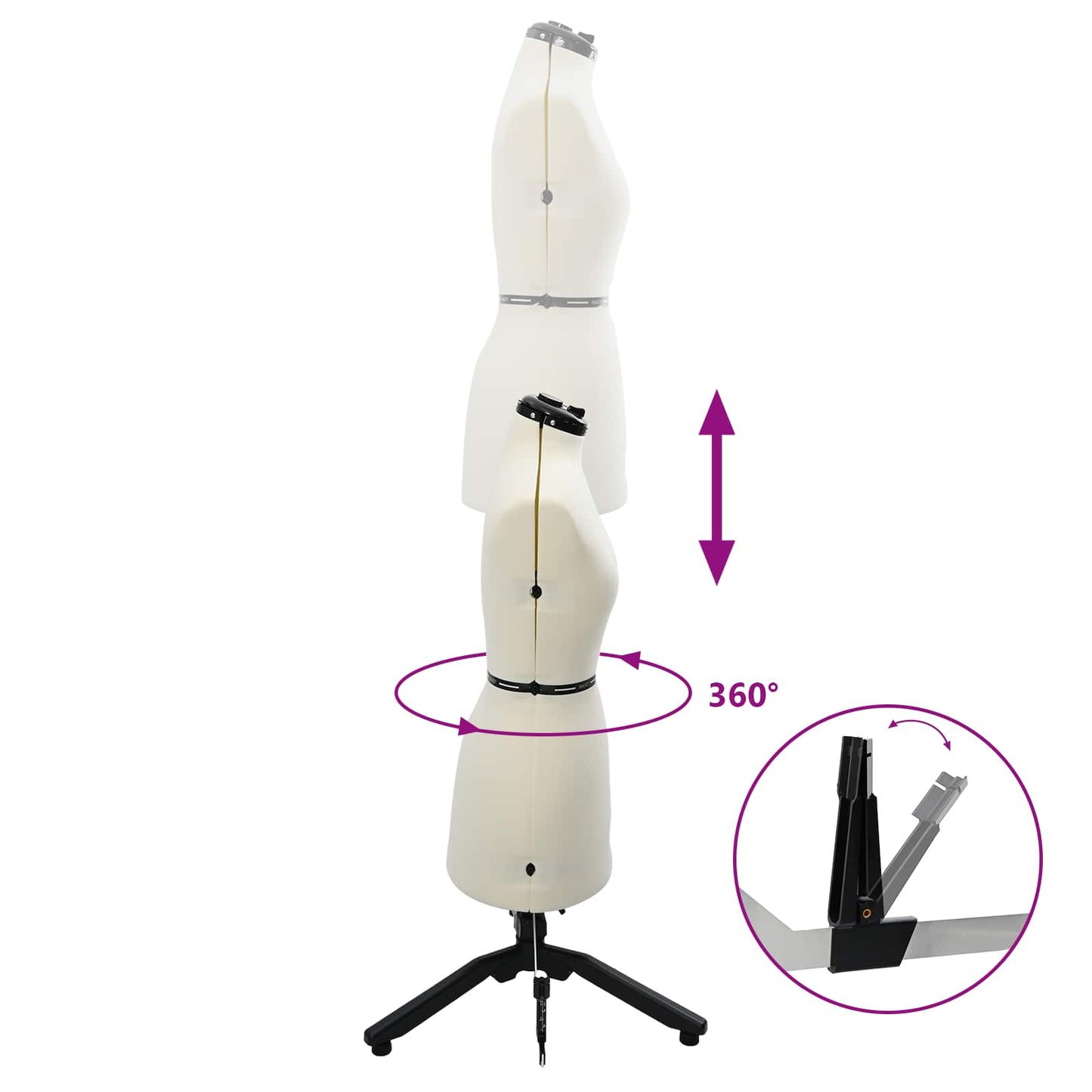 Adjustable Dress Form Female Height Adjustable Cream S Velvet