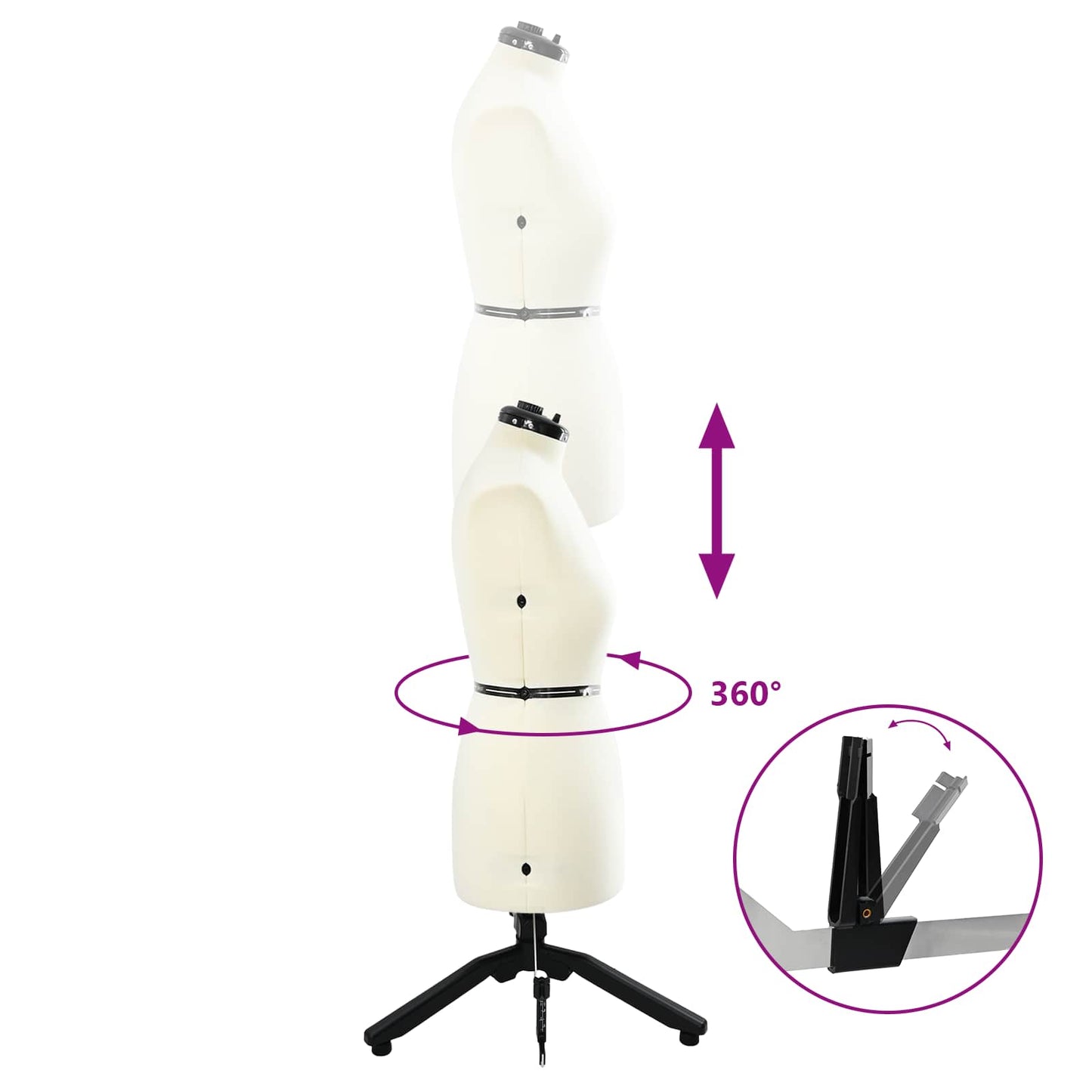 Adjustable Dress Form Female Height Adjustable Cream M Velvet