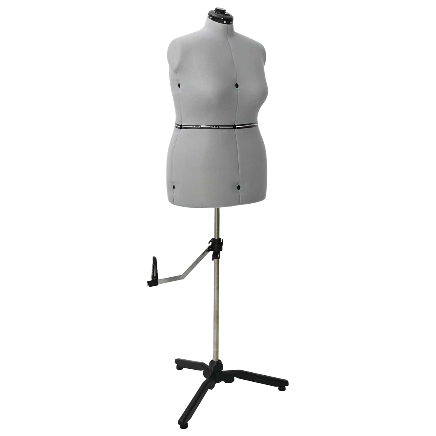 Adjustable Dress Form Female Height Adjustable Grey L Velvet