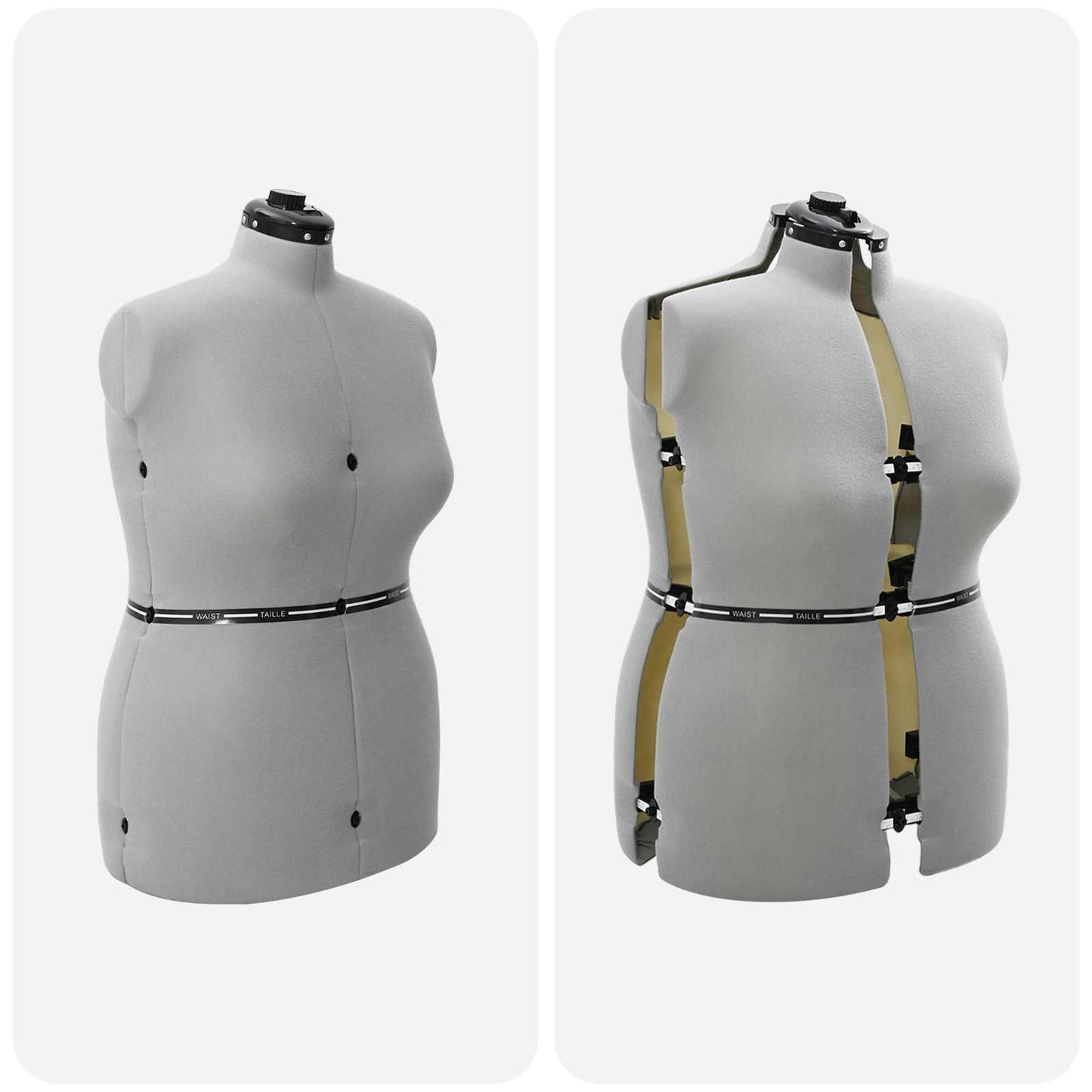 Adjustable Dress Form Female Height Adjustable Grey L Velvet