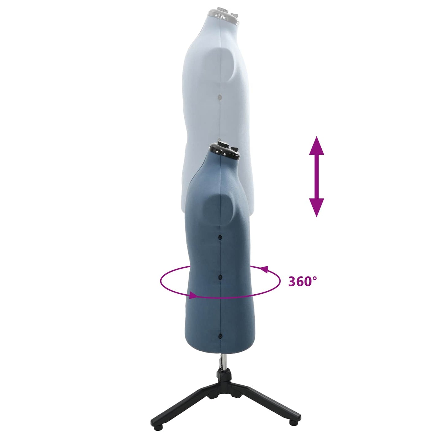 Adjustable Dress Form Male Manual Blue 37.5-45.5 inch Fabric