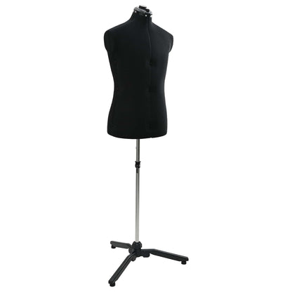 Adjustable Dress Form Male Manual Black 37.5-45.5 inch Fabric