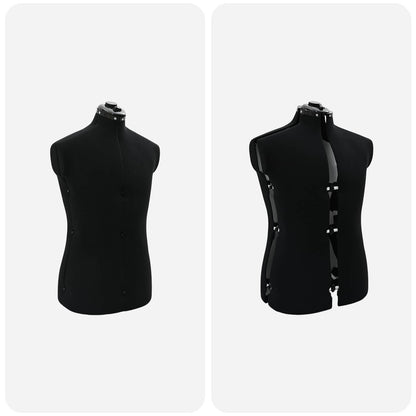 Adjustable Dress Form Male Manual Black 37.5-45.5 inch Fabric