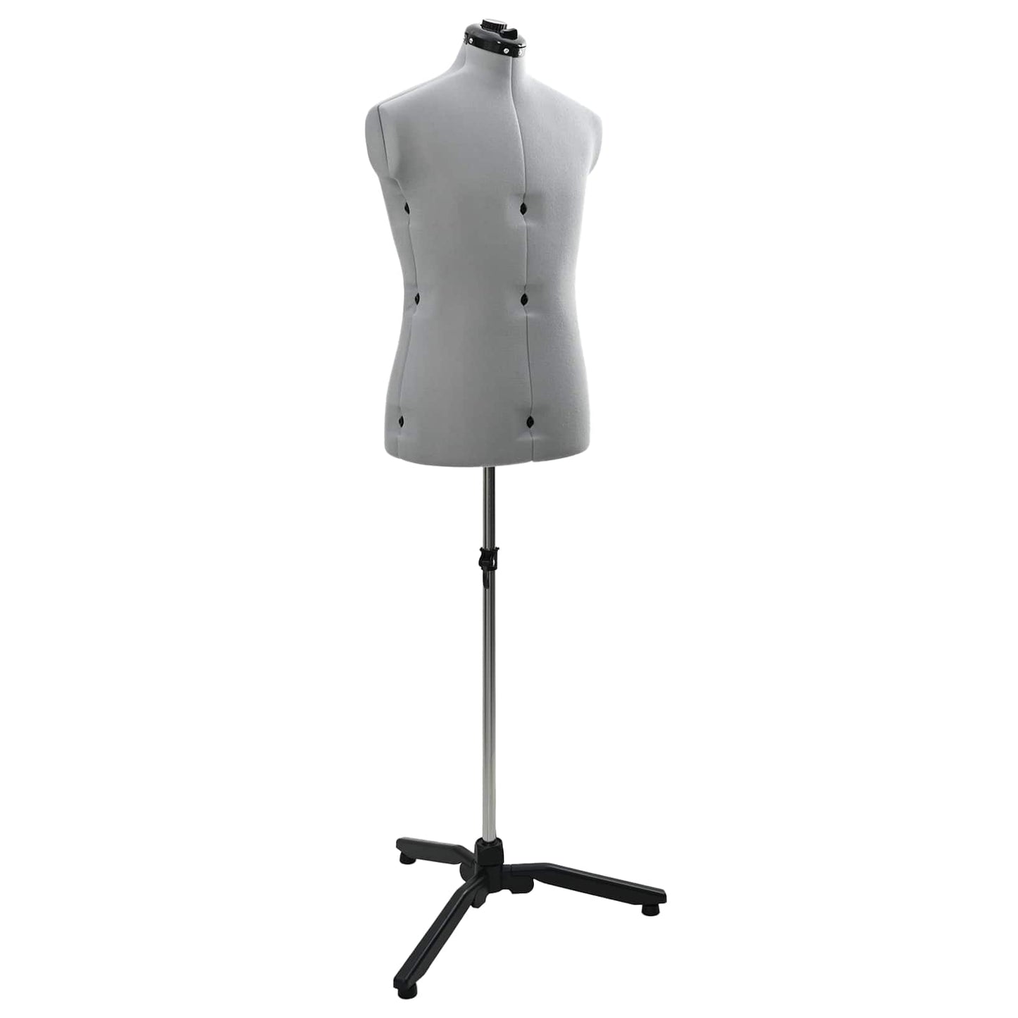 Adjustable Dress Form Male Manual Grey 37.5-45.5 inch Fabric