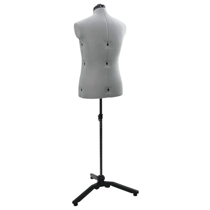Adjustable Dress Form Male Manual Grey 37.5-45.5 inch Fabric