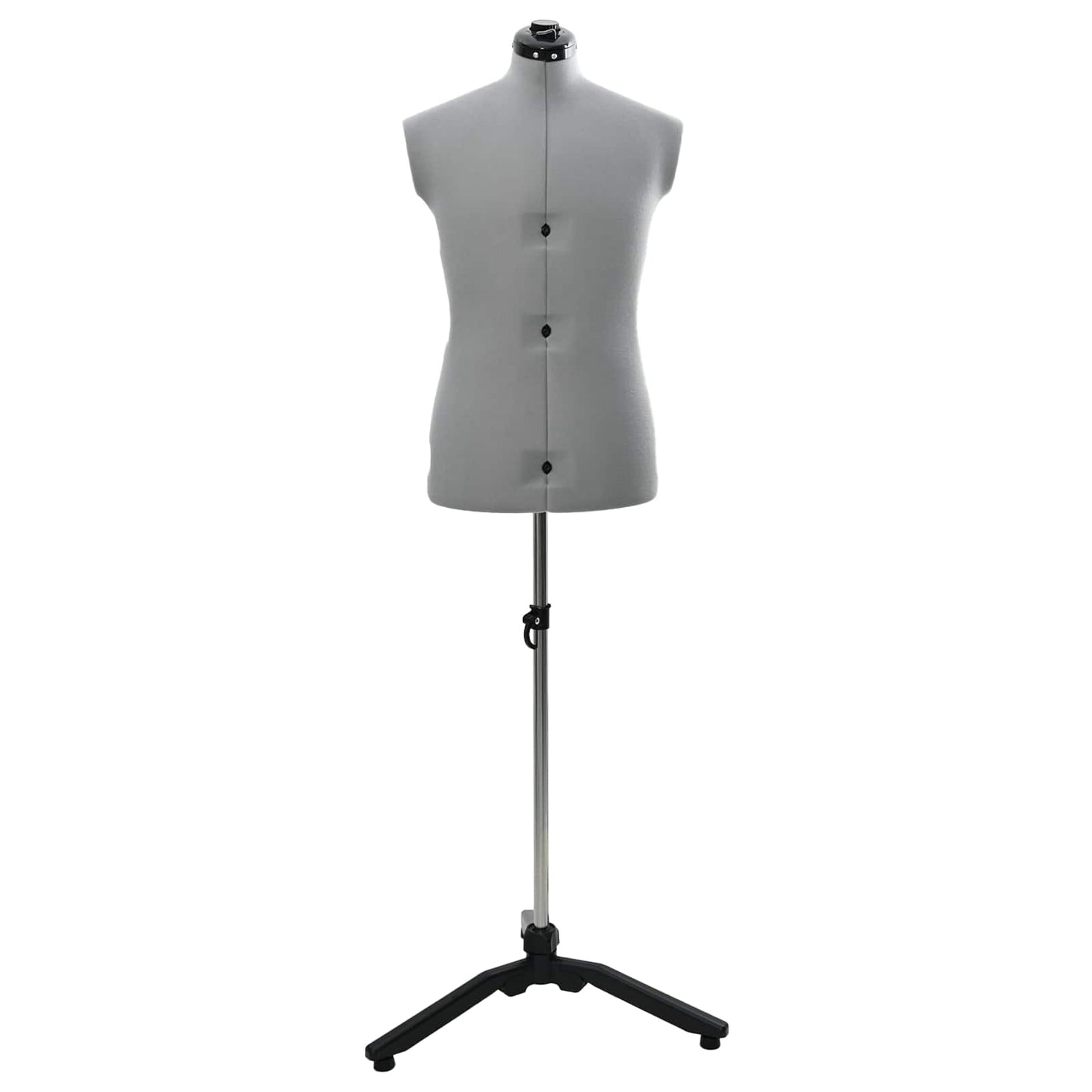 Adjustable Dress Form Male Manual Grey 37.5-45.5 inch Fabric