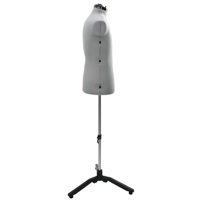 Adjustable Dress Form Male Manual Grey 37.5-45.5 inch Fabric
