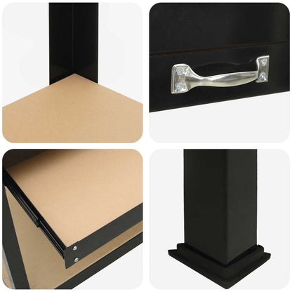 Workbench Black 80 x 40 x 91 cm Engineered Wood and Metal