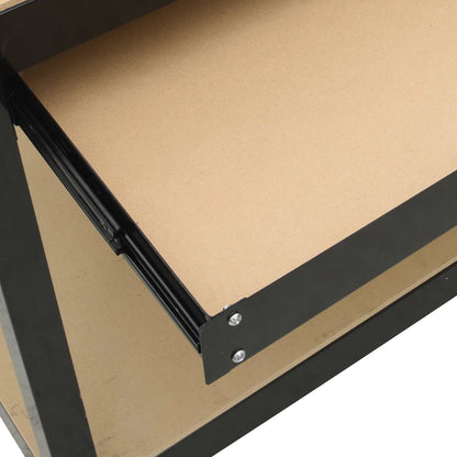 Workbench Black 80 x 40 x 91 cm Engineered Wood and Metal