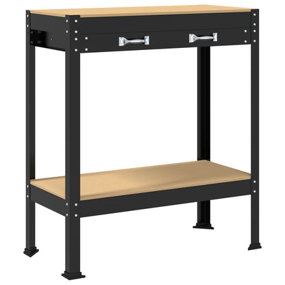 Workbench Black 80 x 40 x 91 cm Engineered Wood and Metal