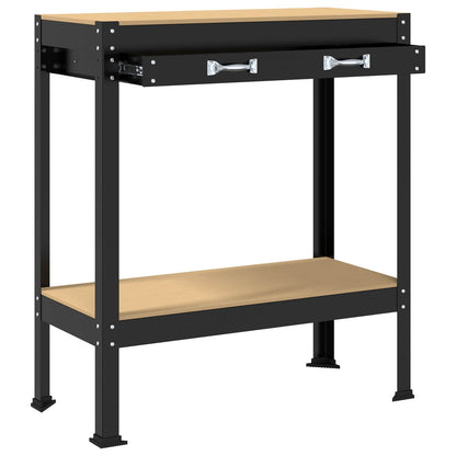 Workbench Black 80 x 40 x 91 cm Engineered Wood and Metal