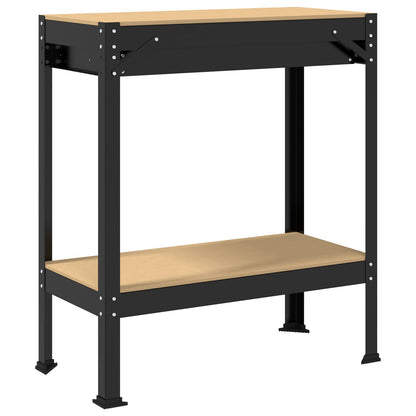 Workbench Black 80 x 40 x 91 cm Engineered Wood and Metal