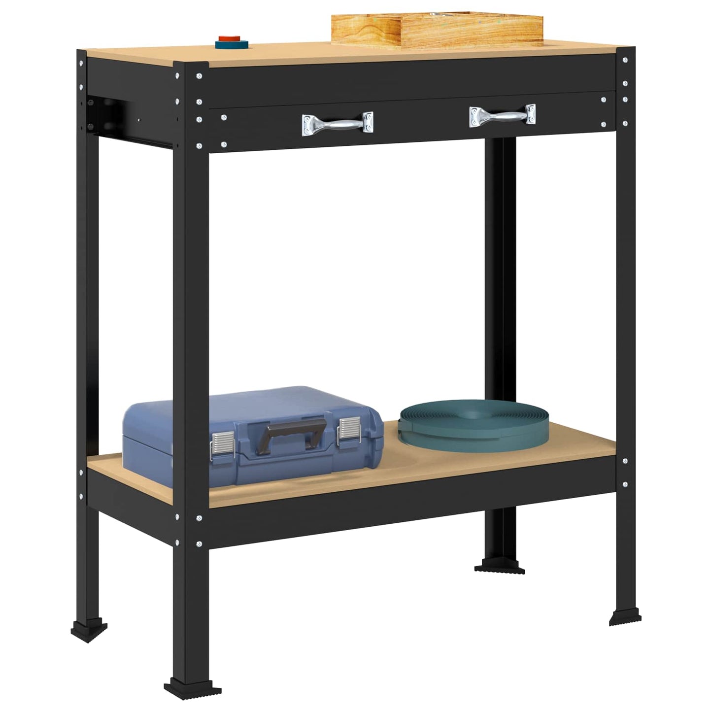 Workbench Black 80 x 40 x 91 cm Engineered Wood and Metal