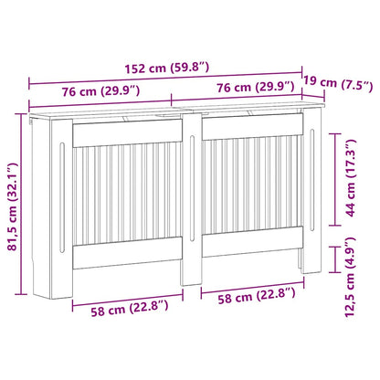 Radiator Cover Old Wood 152 x 19 x 81.5 cm Engineered Wood