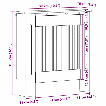 Radiator Cover Black Oak 78 x 19 x 81.5 cm Engineered Wood