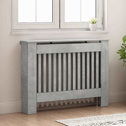Radiator Cover Concrete Grey 112 x 19 x 81.5 cm Engineered Wood