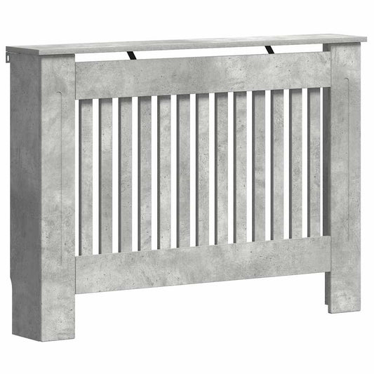 Radiator Cover Concrete Grey 112 x 19 x 81.5 cm Engineered Wood