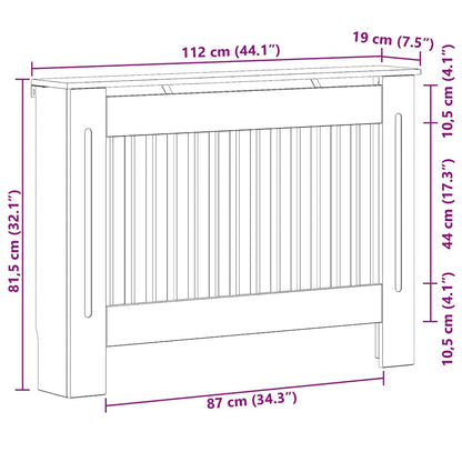 Radiator Cover Old Wood 112 x 19 x 81.5 cm Engineered Wood