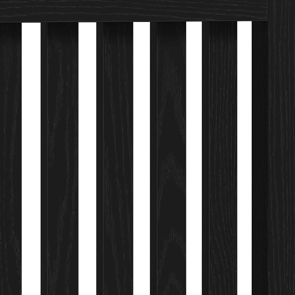 Radiator Cover Black Oak 112 x 19 x 81.5 cm Engineered Wood