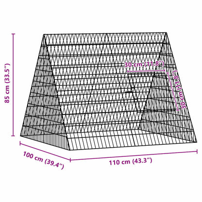 Rabbit Cage Silver 110 x 100 x 85 cm Galvanised Steel