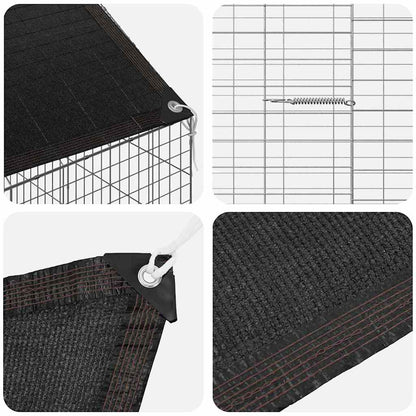 Rabbit Cage Silver 400 x 78 x 78 cm Galvanised Steel