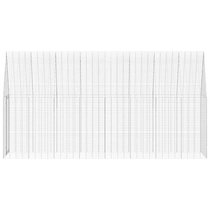 Rabbit Cage Silver 400 x 100 x 210 cm Galvanised Steel