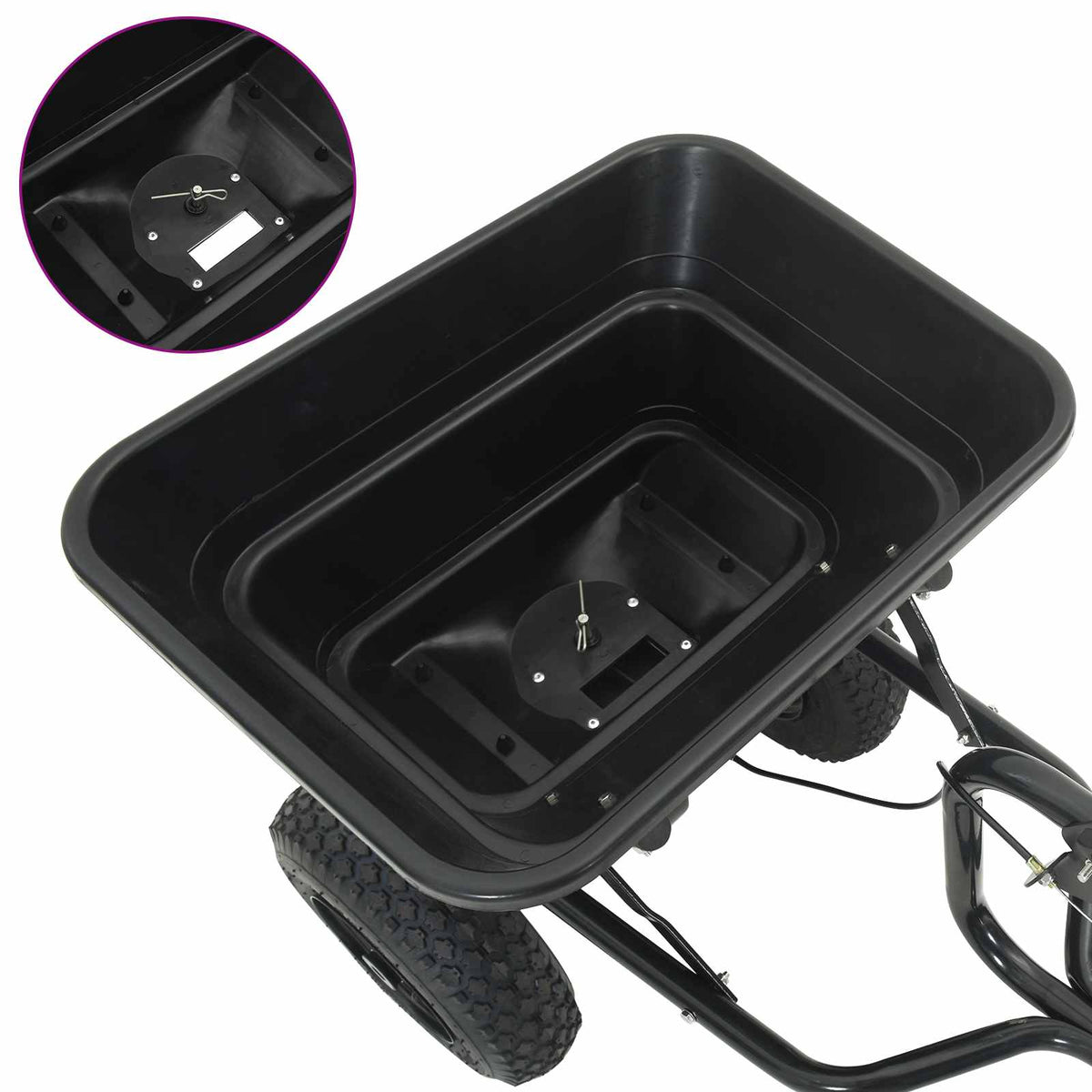 Spreader Black 53 x 108 x 74 cm PVC and Steel