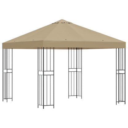 Gazebo 3 x 3 m Beige Polyester and Steel 190 gsm