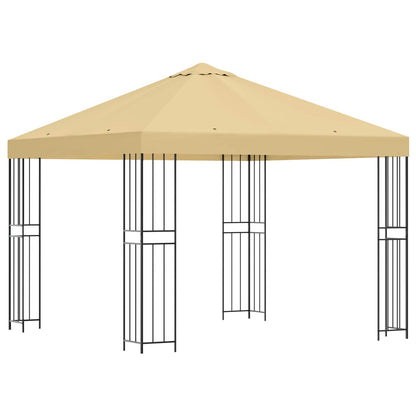 Gazebo 3 x 3 m Cream Polyester and Steel 190 gsm