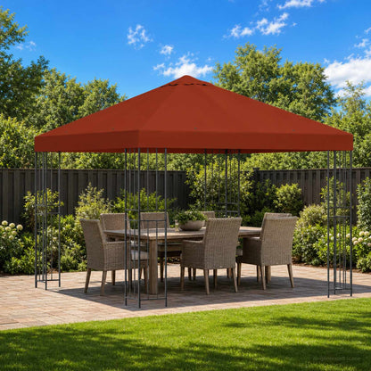 Gazebo 3 x 3 m Terracotta Polyester and Steel 190 gsm