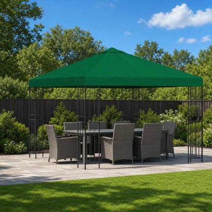 Gazebo 3 x 3 m Green Polyester and Steel 190 gsm