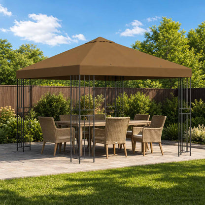 Gazebo 3 x 3 m Taupe Polyester and Steel 190 gsm