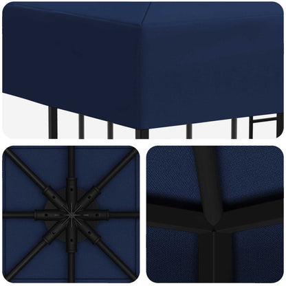 Gazebo 3 x 3 m Blue Polyester and Steel 190 gsm