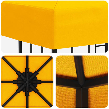 Gazebo 3 x 3 m Yellow Polyester and Steel 190 gsm