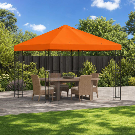 Gazebo 3 x 3 m Orange Polyester and Steel 190 gsm