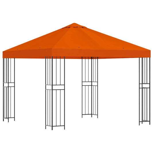 Gazebo 3 x 3 m Orange Polyester and Steel 190 gsm