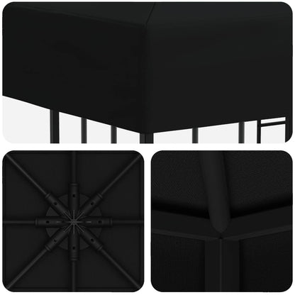 Gazebo 3 x 3 m Black Polyester and Steel 190 gsm