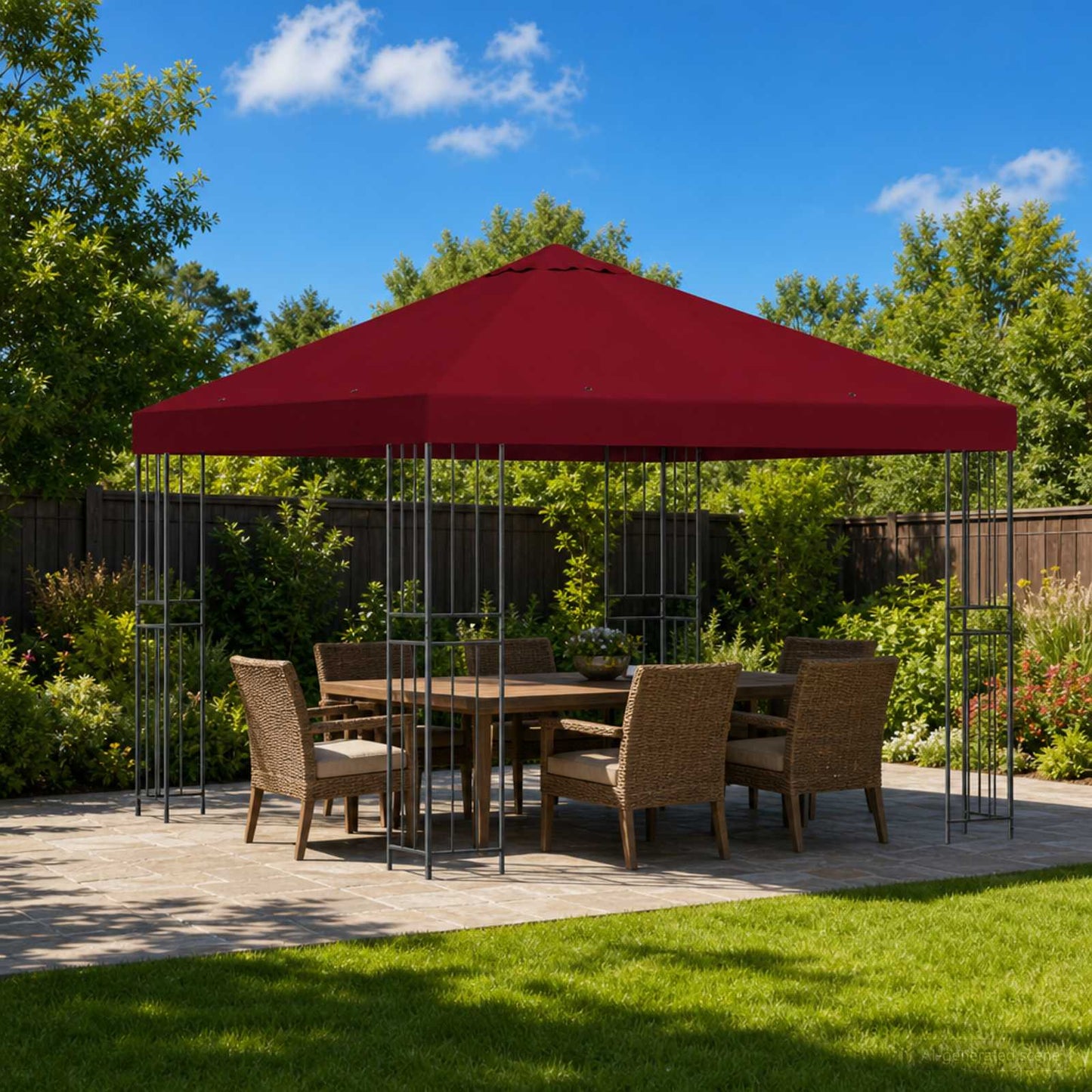Gazebo 3 x 3 m Burgundy Polyester and Steel 190 gsm