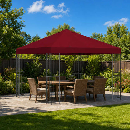 Gazebo 3 x 3 m Burgundy Polyester and Steel 190 gsm
