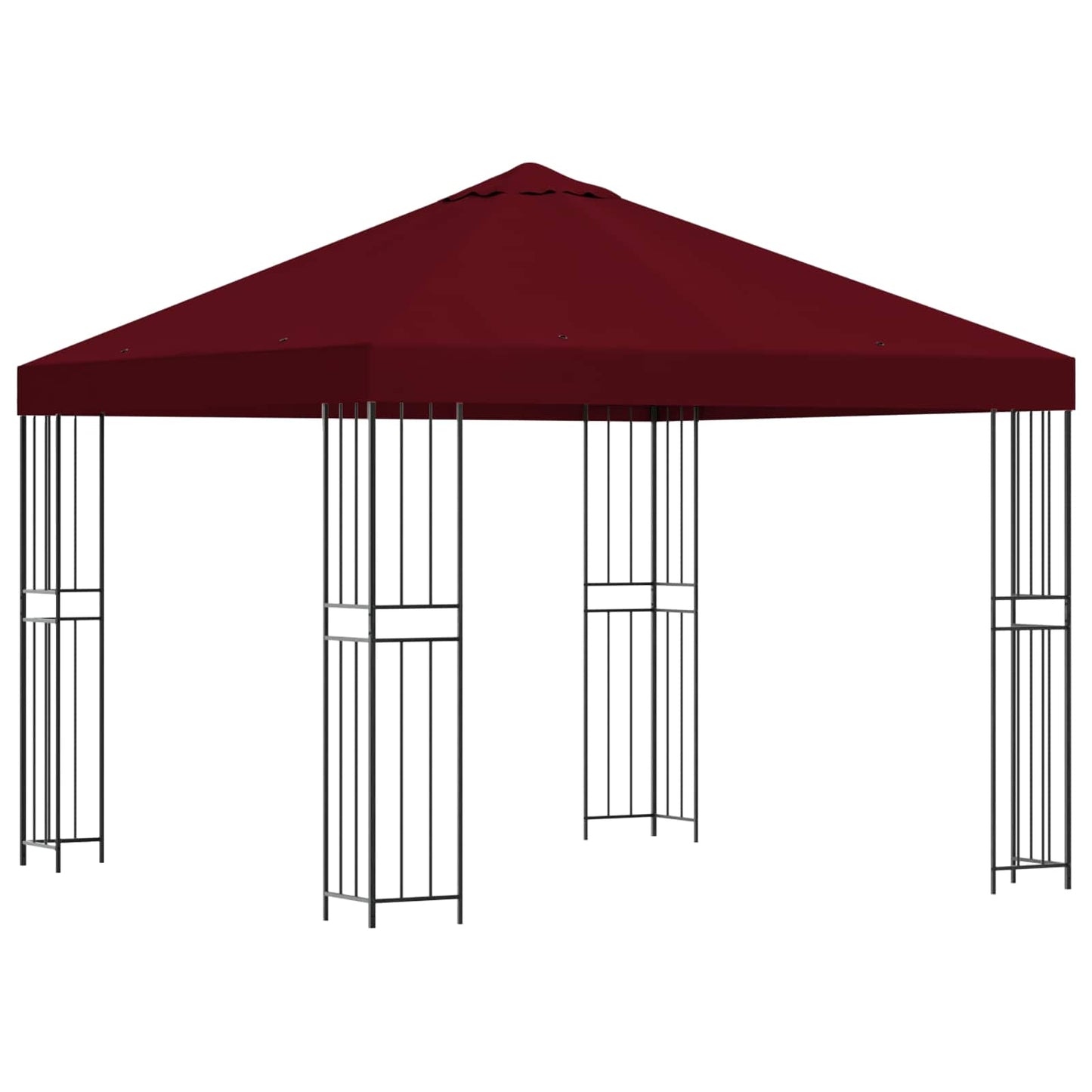 Gazebo 3 x 3 m Burgundy Polyester and Steel 190 gsm