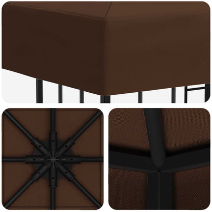 Gazebo 3 x 3 m Brown Polyester and Steel 190 gsm