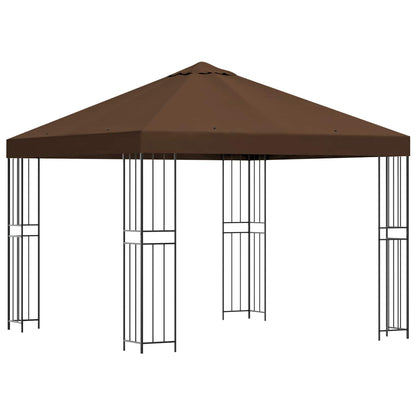 Gazebo 3 x 3 m Brown Polyester and Steel 190 gsm